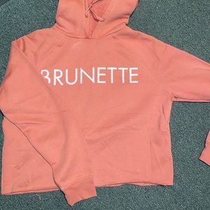 brunette hoodie
